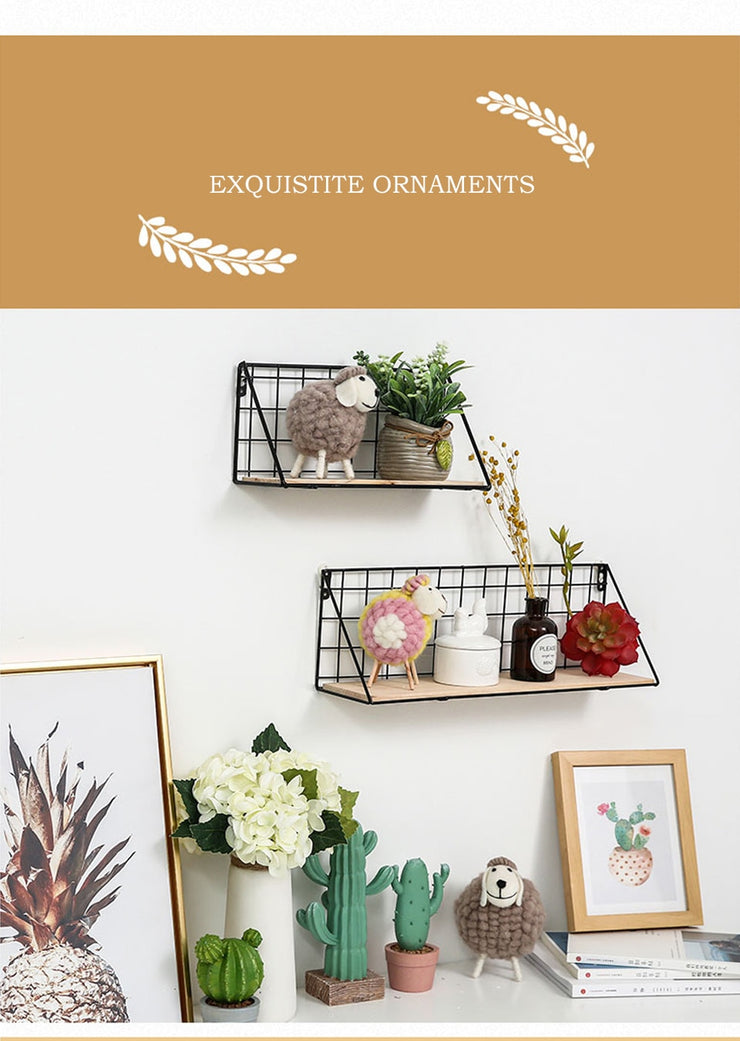 Wooden Iron Decorative Shelves