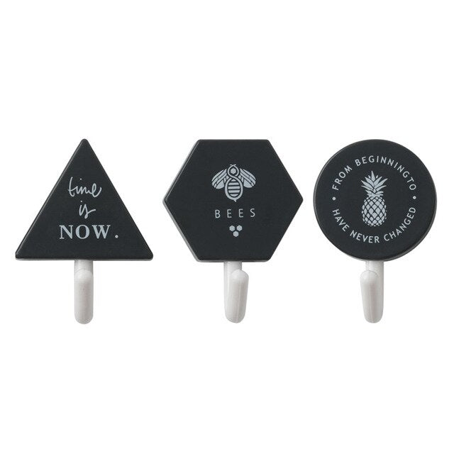 3 Packs of Nordic Wind Bathroom Hooks