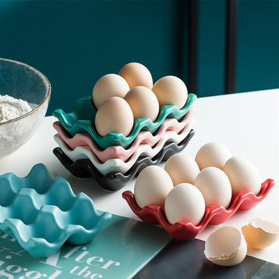 6 Grids Of Egg Holder Ceramic