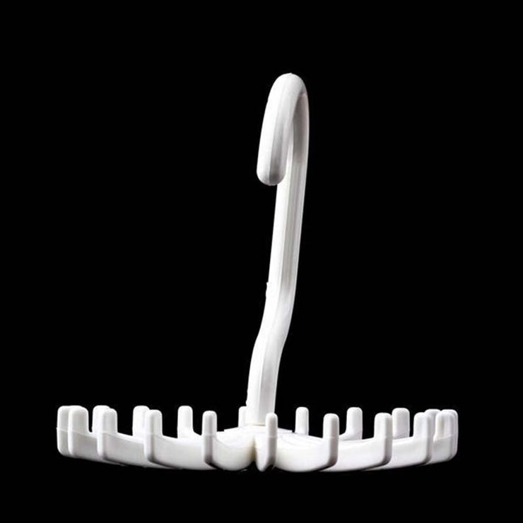 Home Storage Organization White Plastic Tie Rack