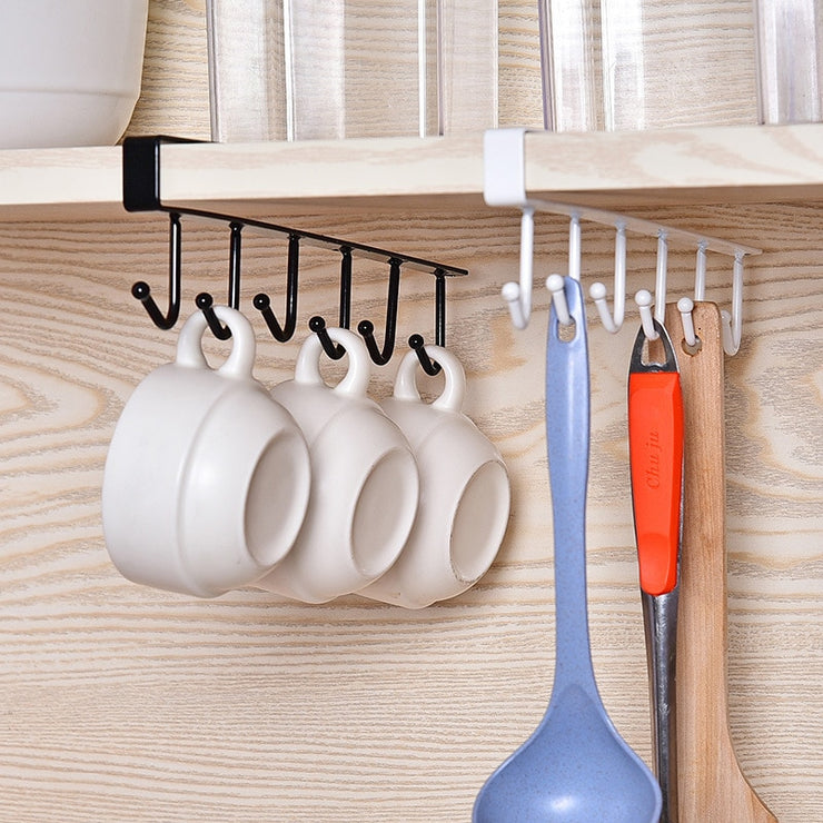 6 Hooks Kitchen Organization Rack