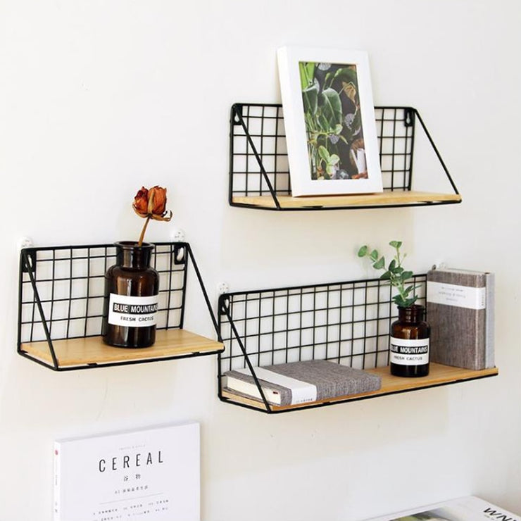 Wooden Iron Decorative Shelves