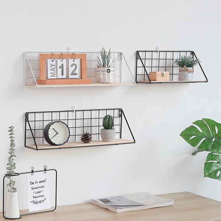 Wooden Iron Decorative Shelves