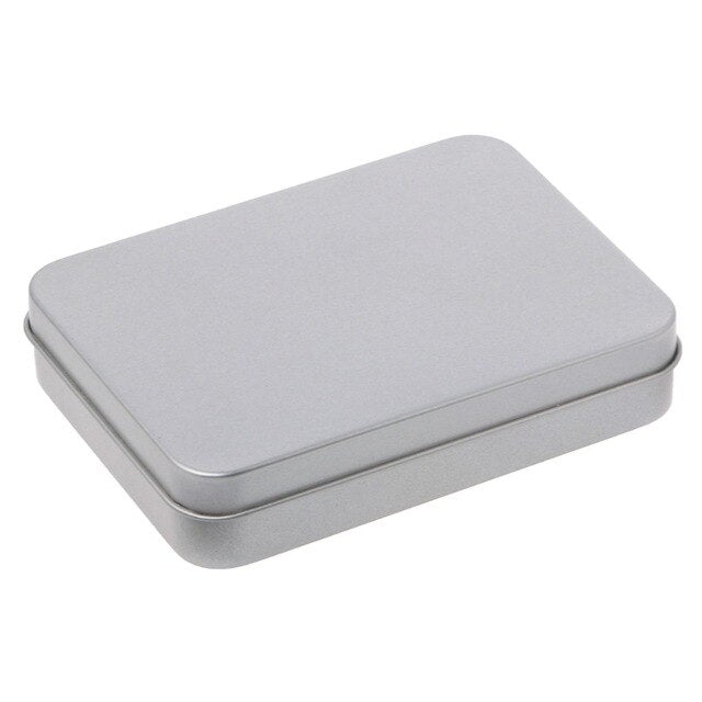 Delicate Small Metal Tin Silver Storage Box