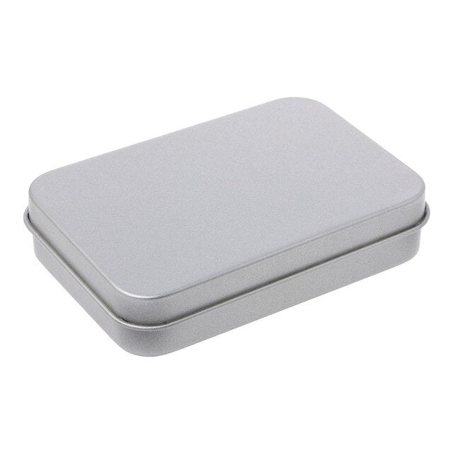 Delicate Small Metal Tin Silver Storage Box