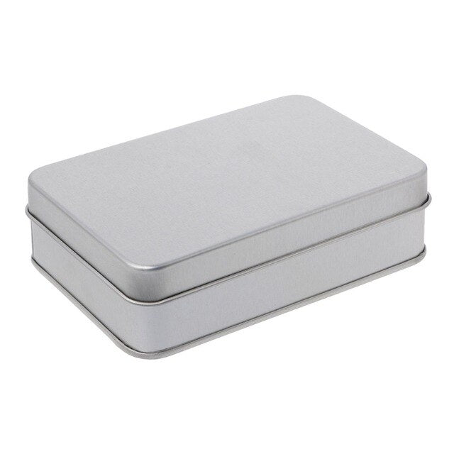 Delicate Small Metal Tin Silver Storage Box