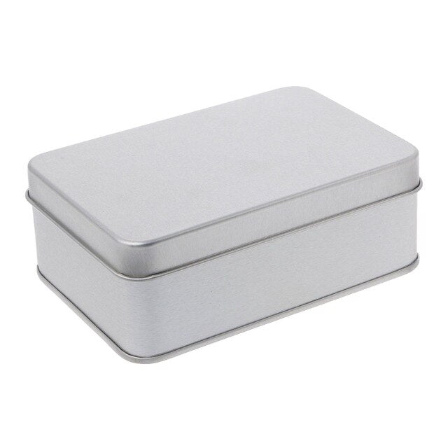 Delicate Small Metal Tin Silver Storage Box